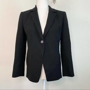 Lafayette 148 NY Black Single Button Blazer Women's 2 Pockets Business Formal